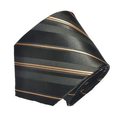 Covona Men's Black Gold Stripe Tie