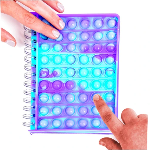 Just My Style Fidgiwear Purple Push & Pop Journal By Horizon Group USA, Poppable Fidget Toy Spiral-Bound Journal Includes Never-Ending Poppable Fidget Toy Cover & 80 Pages, Pop Fidget Sensory Notebook