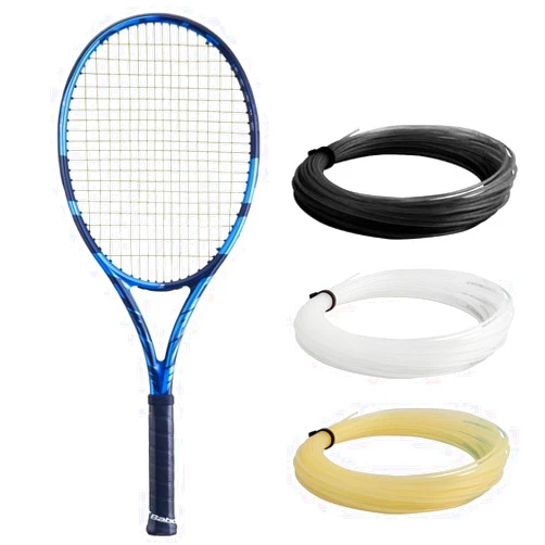 Babolat Pure Drive Tennis Racquet - Strung with 16g White Syn Gut at Mid-Range Tension (4 1/8