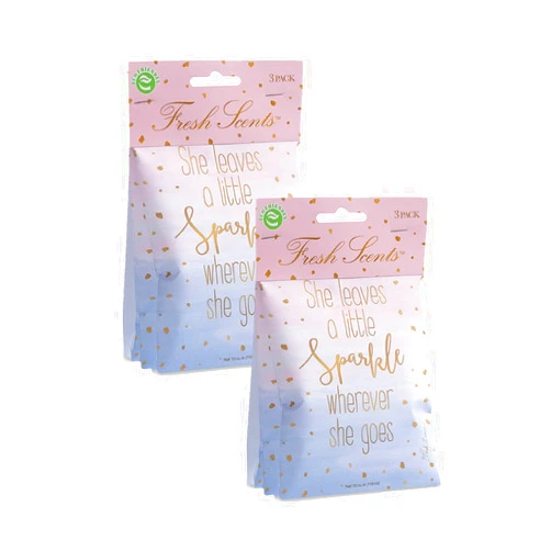 Willowbrook | Fresh Scents Scented Sachet Packet | Little Sparkle | Air Freshener Bags for Drawers, Closets, Cars | 6 Pack | Long Lasting Home Fragrance