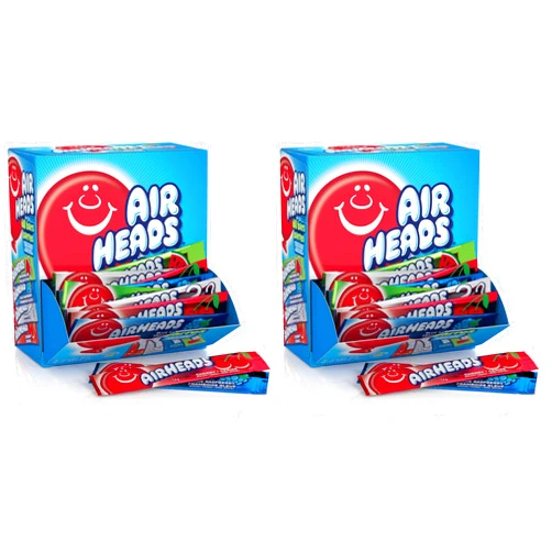 Airheads Full-Size Candy Bars,Taffy Candy Bulk Variety Pack,Individually Wrapped,Six Assorted Fruit Flavors Artificially Flavored,Box,60 Count (Pack of 2)