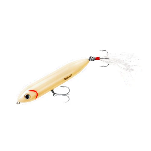 Heddon Super Spook Topwater Fishing Lure for Saltwater and Freshwater, Bone - Feather Dressed, Feather Super Spook Jr (1/2 oz)
