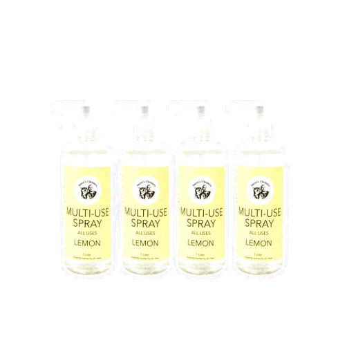 Steve's Cleaners Amazon Fulfilled, Lemon Multi-Use Spray, Lemon Essential Oil, Tough on Messes, Biodegradable, 1 Liter (Pack of 4)