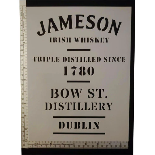 Unbrend Jameson Irish Whiskey Dublin 8.5'' x 11'' Custom Stencil Fast