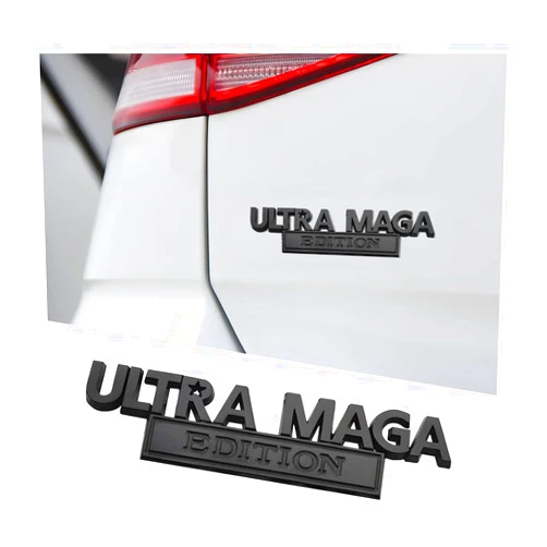 AICEL Ultra MAGA Edition Emblems, 3D Raised Full Metal Car Decals, Classic Personality Labels Car Badges with Strong Adhesive, Exterior Auto Body Decor Embossed Stickers for Car, Truck
