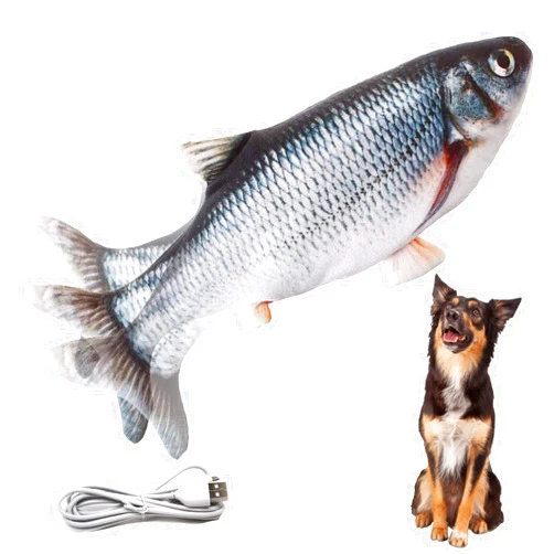 VAIZIQ Flopping Fish Electric Moving Dog Fish Toy，Realistic Flopping Fish Rocking Dog Toy, Dog Toys Interactive Pet Toys for Dog Exercise，Small and Medium Dog Floppy Fish Dog Chew Toy