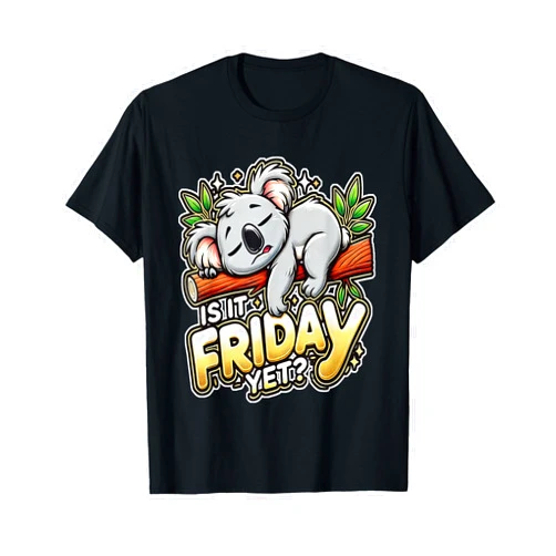 Trendy Design Studio - Pet Lovers Is It Friday Yet? Sleepy Koala’s Lazy Day – Funny Animal T-Shirt