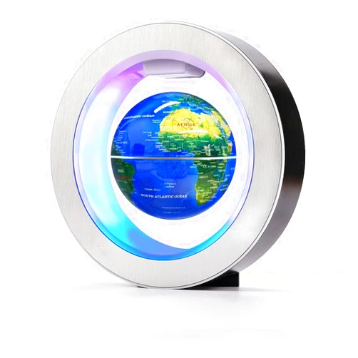 Flagest Magnetic Levitation Floating Globe - Levitating O Shape Globe with LED Lights for Education Home Office Desk Decor - Birthday Holiday Party Gift (4Inches）