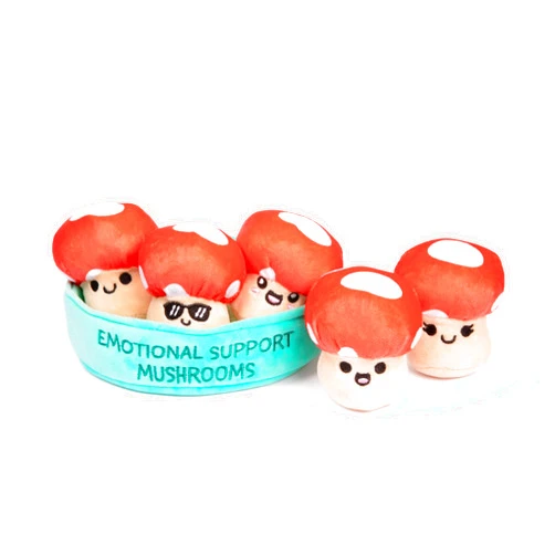 What Do You Meme? Emotional Support Mushrooms - Cute Mushroom Plushies Decor