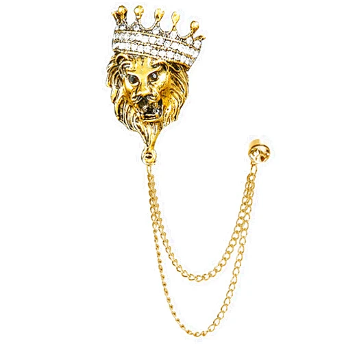 XUN Zhe Vintage Animal Tassel Chain Pin Brooch for Men Women,Punk Buck Suit Tie Lapel Pin,Deer Ram Owl Rhinestone Collar Chain Pin for Boyfriend Gifts