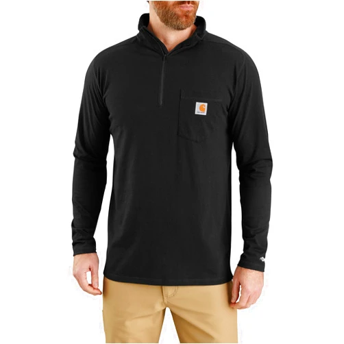 Carhartt Men's Force Relaxed Fit Midweight Long-sleeve Quarter-zip Mock-neck T-shirt