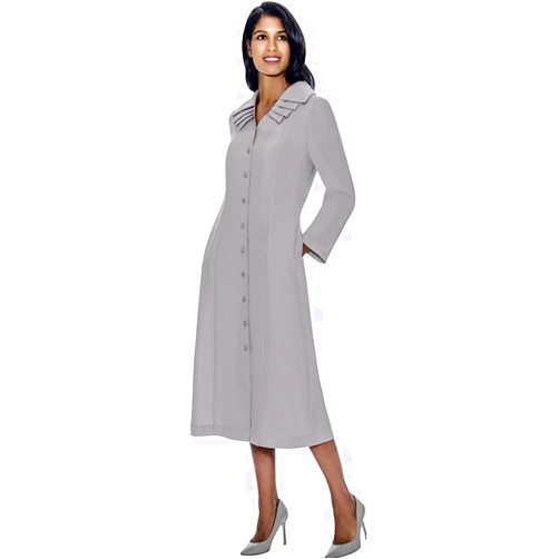GMI - Group Elegant Button Down Dress Layered Collar | Mid-Leg Length | Excellent for Church Groups, Usher Uniform, Choir Dress | G11721