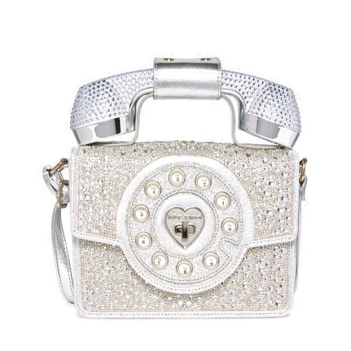 Betsey Johnson Million Stars Phone Bag, Silver