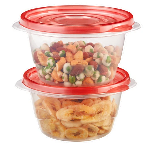 Rubbermaid TakeAlongs Small Bowl Food Storage Containers, 3.2 Cup, Tint Chili, 2 Count
