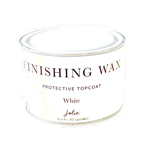 Jolie Finishing Wax - Protective topcoat Paint - Use on interior furniture, cabinets, walls, home decor and accessories - Odor-Free, Non-Hazardous - White - 500ml