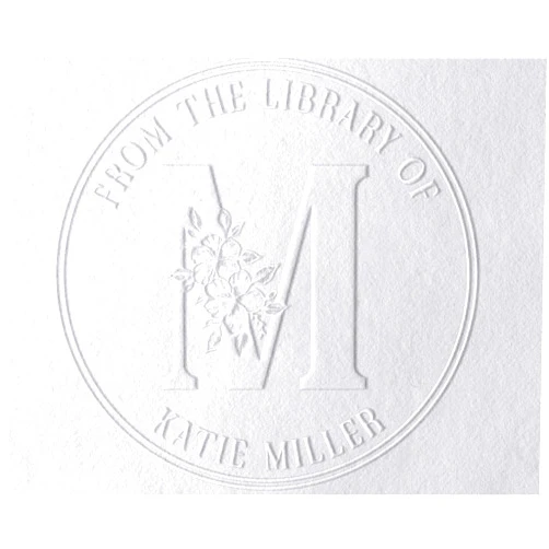 STAMPI Ex Libris Floral Book Stamp Personalized | Custom Library Stamp | Self-Inking Book Embosser