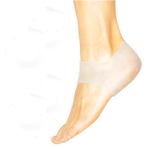 ViveSole Silicone Heel Protectors (2 Pairs) - Gel Guard for Women and Men Moisturizing Relief Blister, Cracked Foot, Plantar Fasciitis, Spurs Soft Cushion Support Protective Insert Sleeve