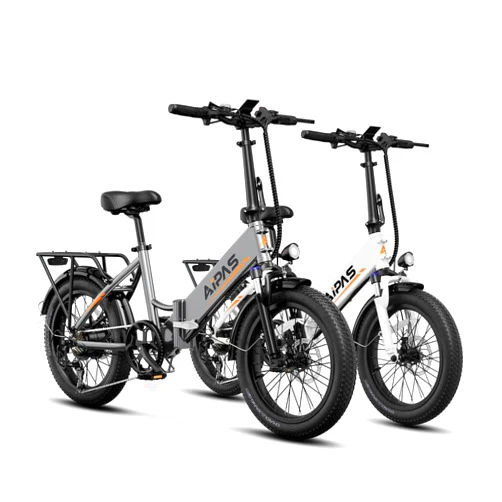 Aipas A2 Folding Electric Bike, 20'' Fat Tire Electric Bike with 750W Motor, 48V Removable Samsung Battery, 28MPH Max Speed, 45 Mile Range, Step-Through Frame and Shimano 7-Speed,2PCS