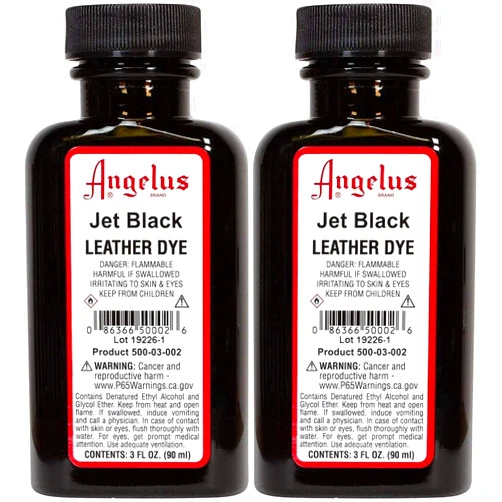 Angelus Leather Dye Jet Black - 2 Pack