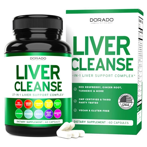 DORADO NUTRITION Liver Cleanse Detox & Repair (27 in 1 Formula - Milk Thistle, Dandelion Root, Turmeric, Artichoke Extract & More) - Detox Cleanse Supplement, Liver Support for Adults, Vegan - 60 Capsules