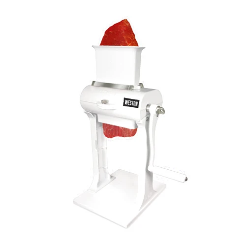 Weston Meat Tenderizer Tool & Heavy Duty Cuber, Quick and Easy Manual Operation For Cuts Up To 4.5” Wide x .75” Thick, Durable Aluminum Construction, Stainless Steel Blades, White (07-3101-W-A)