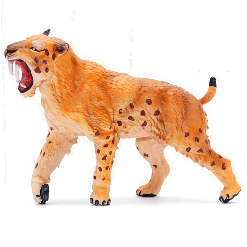Gemini&Genius Saber-Toothed Tiger Animals Action Figure Toys for Kids (Smilodon)
