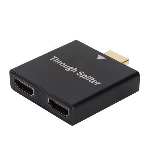 Shanrya Screen Splitter, HDMI Splitter 1 in 2 Out Audio Output Splitter Efficient Use Through Spliter Gold Plated Connectors for LCD, Up Conversion DVD Players, HDTV