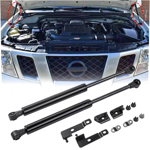 Dtomi Front Bonnet Hood Shock Accessories, Lift Struts Bar, Support Arm Gas Spring Compatible With Nissan Vehicle Navara, Frontier D40, Pathfinder, Xterra 2004-2018 (2PCS)