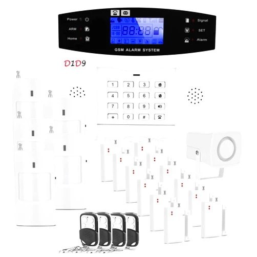D1D9 Home Burglar Alarm System 23 pcs kit Wireless DIY GSM Auto Dialer for House Security