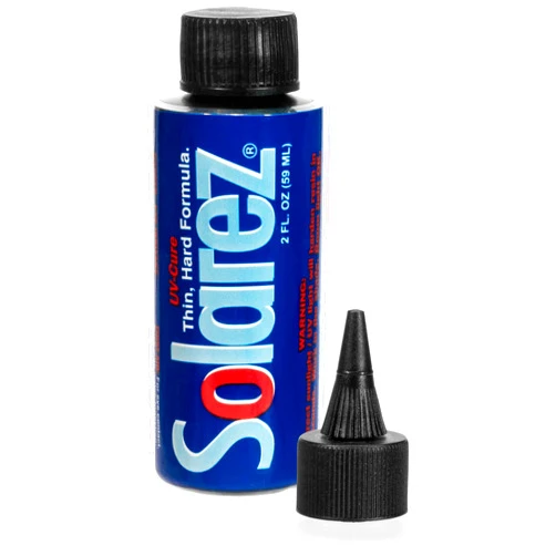 SOLAREZ Fly Tie UV Cure Resin - Thin Hard Formula (2 oz) Fly Tying, Fly Fishing, UV Cure Resin ~ Build Fly Heads and Bodies, Non Yellowing! ~ Easy to Apply, Medium Viscosity (w30 Oil) Made in The USA