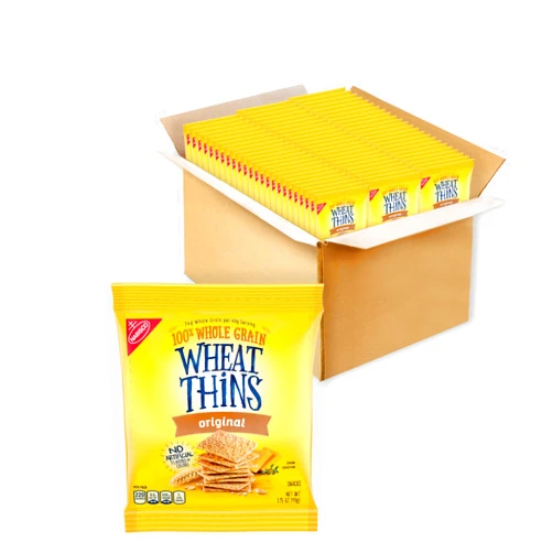 NABISCO Wheat Thins Original Snacks, Whole Grain Wheat Crackers, 72 Snack Packs