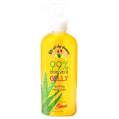 Lily Of The Desert Gelly Moisturizer - 99% Organic Aloe Vera Gel for Skin, After Sun Care with Aloe, Vitamin E Oil, and Vitamin C for Sunburn Relief, 16 Fl Oz