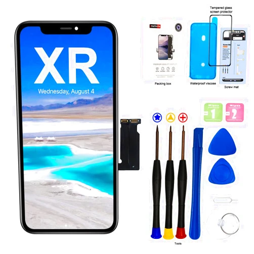 EFAITHFIX for iPhone XR LCD Screen Replacement 6.1 Inch Frame Assembly Display and 3D Touch Screen Digitizer with Repair Tools Kit for A1984/A2105/A2106/A2108 with Waterproof Adhesive Tempered Glass