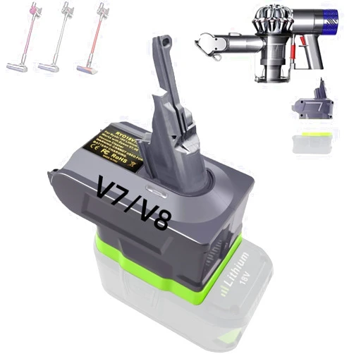 URUN RY18V7V8 Battery Adapter for Ryobi for Dyson V7 V8, Vacuum Adapter Convert for Ryobi 18V to for Dyson 21.6V V7 (SV11) V8(SV10) Handheld Vacuum Cleaner(No Battery)
