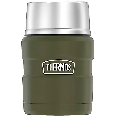 THERMOS Stainless King Vacuum-Insulated Food Jar with Spoon, 16 Ounce, Matte Green