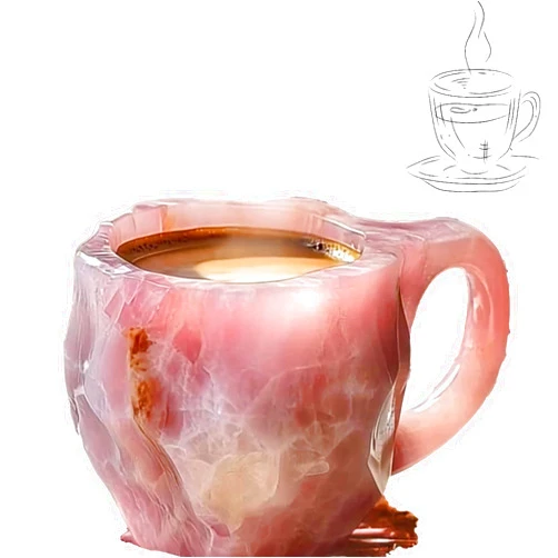 Louthon 2024 New Mineral Crystal Coffee Mugs, Crystal Mineral Coffee Mugs, Natural Mineral Crystal Coffee Mug, Colorful Crystal Mug, Elegant Christmas Gift for Home Office (Pink)