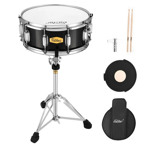 Eastar Snare Drum Set with Drum Sticks, Stand, Mute Pad, Bag, Key, 14