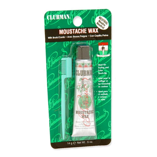 Clubman Moustache Wax Hang Pack - Neutral, 0.5 oz