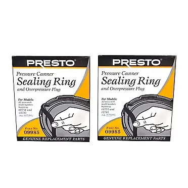 Presto 09985 Pressure Cooker Sealing Ring, Black, 2 Pack