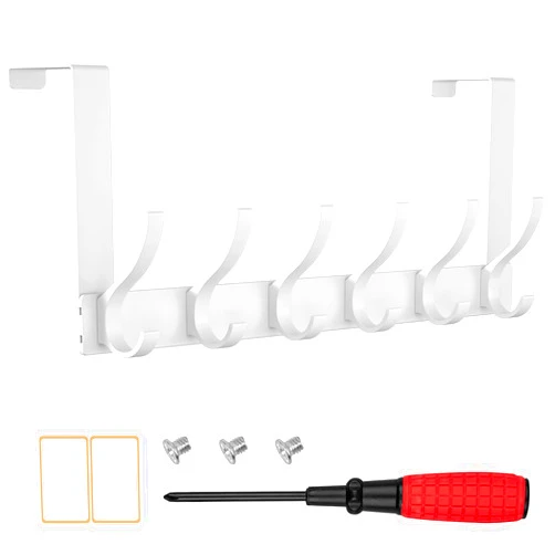 TEELLA Over The Door Hooks, 12 Hooks Over The Door Hanger Hook, 15.5