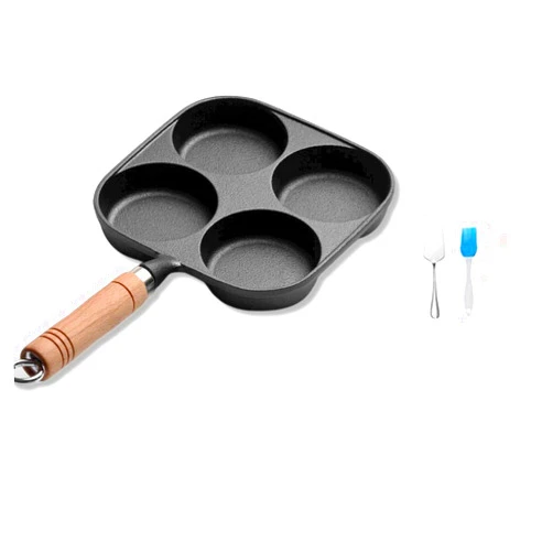 XUYAO Non-Stick Cast Iron Egg Pan, Suitable for Electric and Induction Stoves, 3.5 Inch