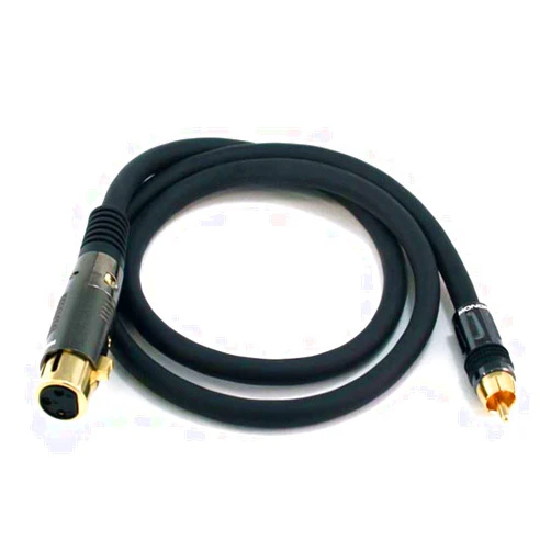 Monoprice XLR to RCA Cable - Female to Male, 16AWG, Stranded, Shielded, Gold Plated, 3 Feet, Black - Premier Series