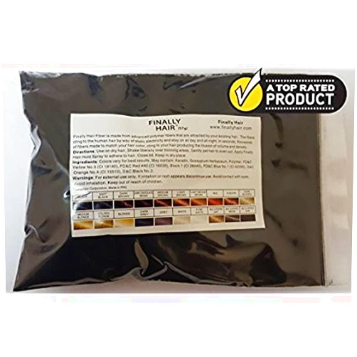 Finally Hair Hair Building Fibers 57 Grams. Highest Grade Refill That You Can Use for Your Bottles From Competitors Like Toppik?, Xfusion?, Miracle Hair? (Black)