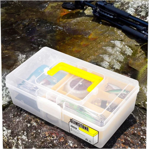 Glimstone Fishing Tackle Boxes Waterproof Premium Plastic Storage Organizer Container Box with Divider Tray for Small Parts (Tackle Box Only)