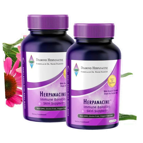 Herpanacine Diamond Natural Skin Care and Immune Support - Vitamins to Help Clear Skin - Skin and Immune System Support from Inside Out - Made with Natural Ingredients (2 Pack)