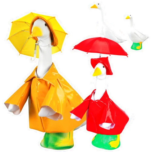 Fox Valley Traders Gaggleville™ Raincoat Duo Goose, Baby and Outfits Bundle