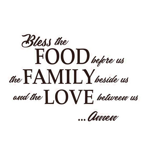 MOVANKRO Bless the Food Before us, the Family Beside us, and the Love Between us Amen - Wall Decal Quotes Prayer Dining Room Kitchen Home Décor Bible Verse Motto Words Art Letters Pure Black Vinyl