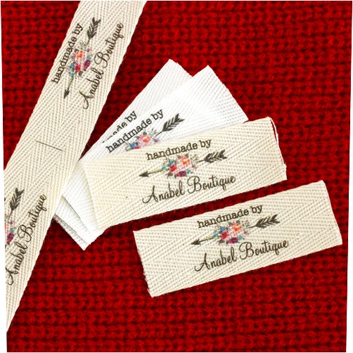 Grr Custom Clothing Labels, Personalized Brand Cotton Labels Logo or Text Sewing DIY Labels,Custom Sewing Labels for Handmade Items (2,50 Pcs)
