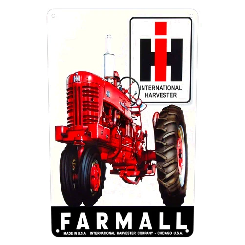 KENSILO Metal Signs Vintage Funny Plaques Poster Wall Decor IH Farmall Tractors Tin Sign for Bar Kitchen Indoor House 12 x 8 inches