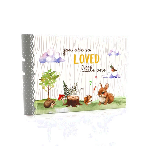 Holoary You Are So Loved Little One Grandma's Brag Book, Small Baby Photo Album 4” x 6” 32 Photos, Woodland Animals Design